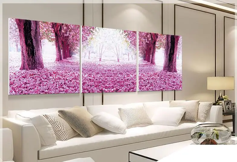 

3 pieces of floral 5d diy diamond embroidery needlework cross stitch kit sticker magic diamond painting Landscape murals