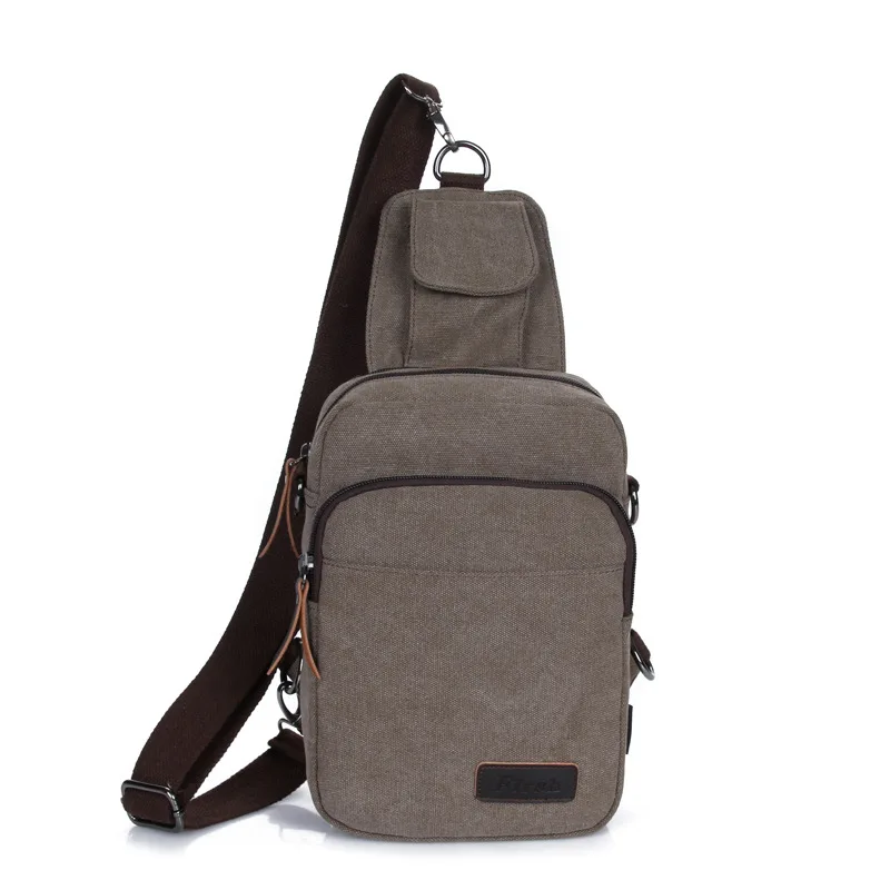 Винтажная холщовая многофункциональная нагрудная сумка для мужчин и женщин