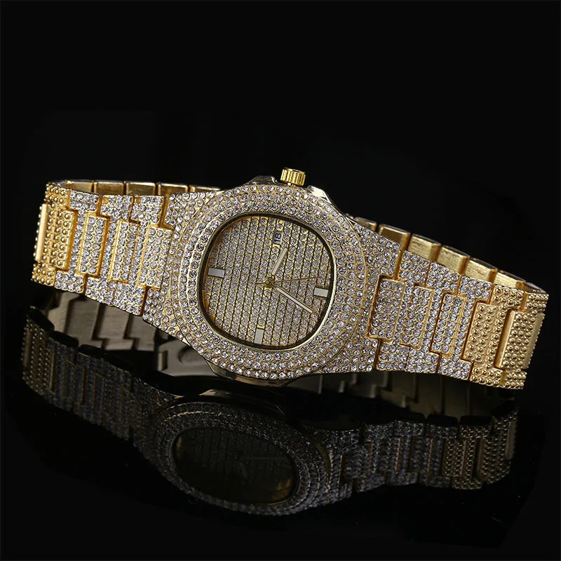 Iced out полный Циркон кварцевые часы для мужчин и женщин хип-хоп подарок | Наручные