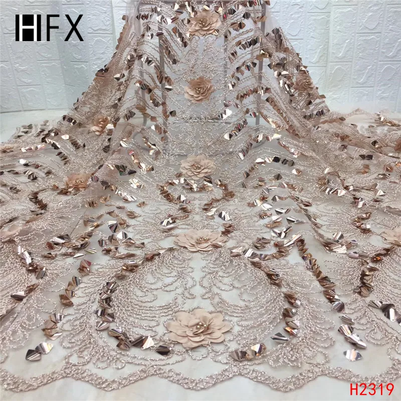 HFX новый стиль французская кружевная ткань 3D цветок африканская Тюлевая сетчатая