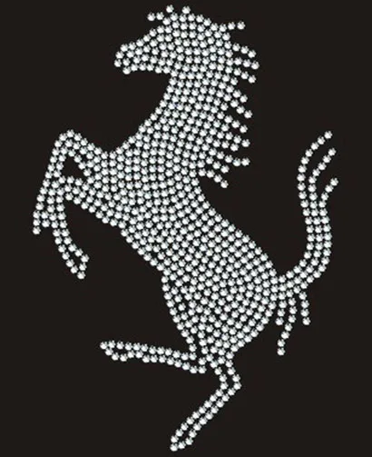 

2pc/lot Horse design rhinestones motif iron on rhinestone transfer designs hot fix rhinestone transfer motifs
