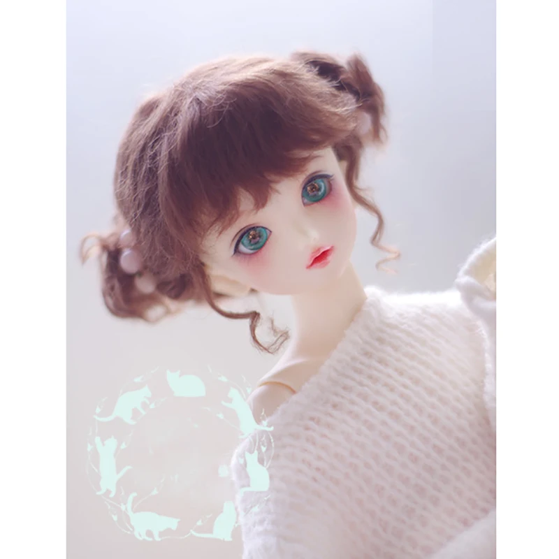 Bybrana BJD кукла парик 1/8 1/6 1/4 гигантская 1/3 мохеровая красно коричневая двойная