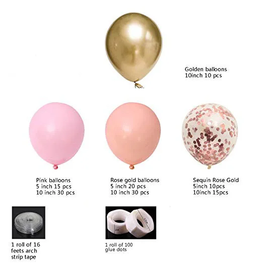 

Balloon Garland Kit & Balloon Arch include 130 pcs balloons for Party Supplies Decorations.