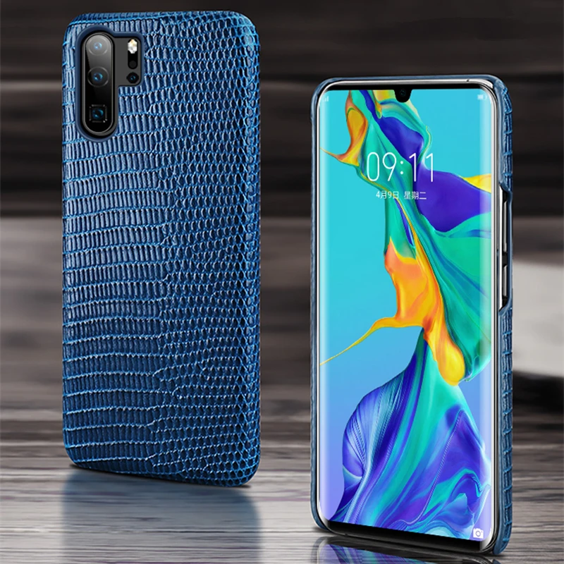 P30 Pro Чехол Из Натуральной Кожи Ящерицы для Huawei P20 задняя крышка из натуральной