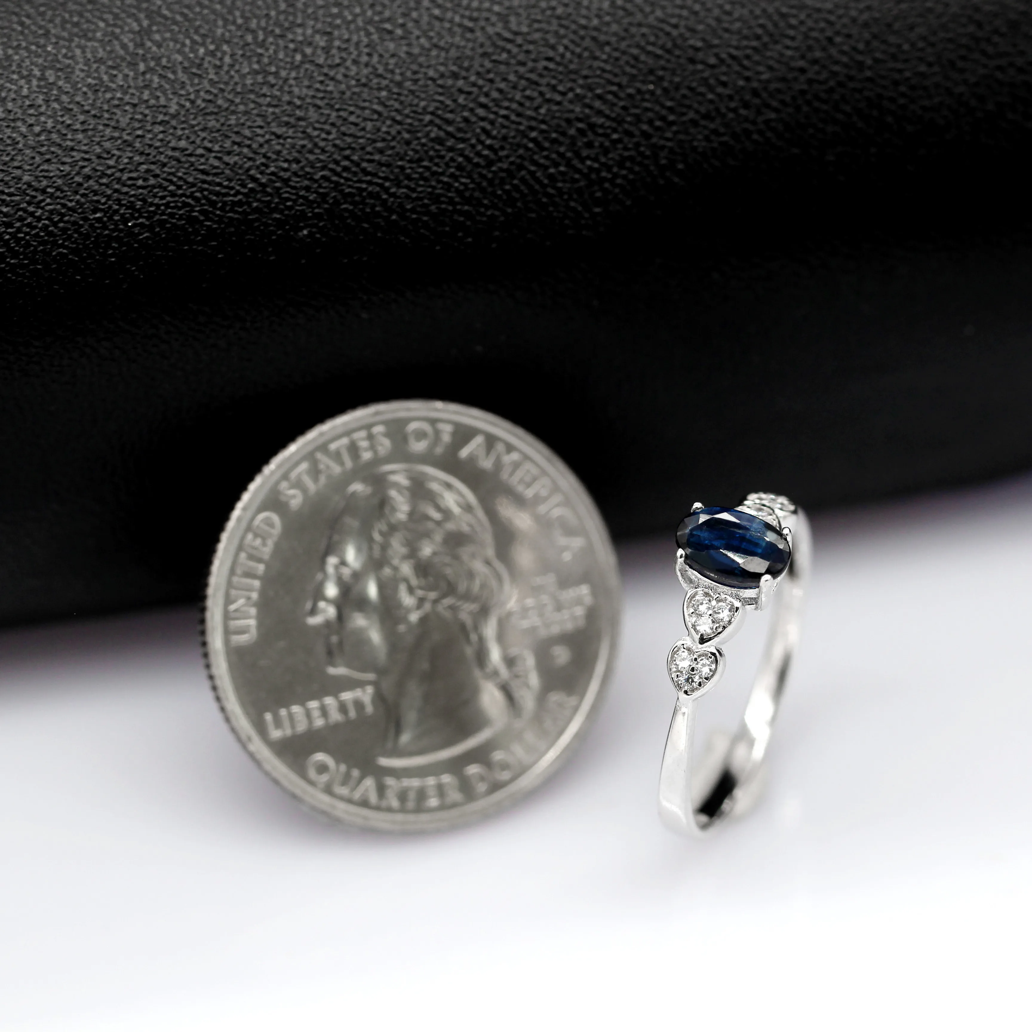 Almei 0.7ct Натуральный Синий сапфир камень ретро серебро обручальное кольцо S925
