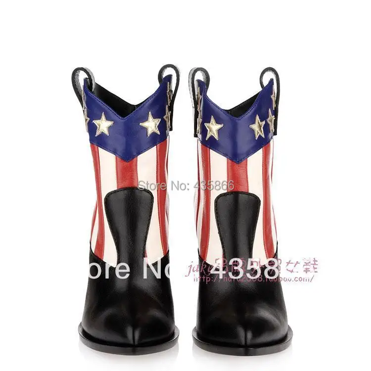 2013 GZ New Style Women's Red and White Stripes Inside Heighten Short Boots high heels shoes | Обувь