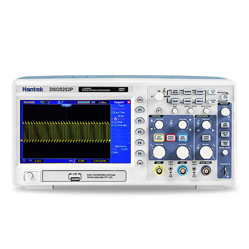 Hantek DSO5202P цифровой осциллограф 200 МГц 2 канала 1GSa/s ЖК запись Длина 40K USB