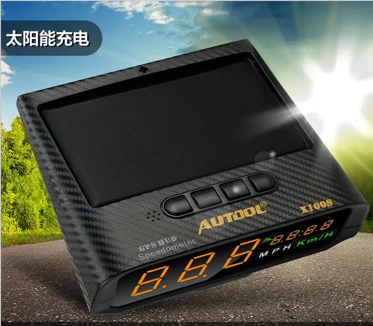 X100S Autool GPS Солнечный цифровой дисплей KMH/MPH спидометр для автомобильного двигателя