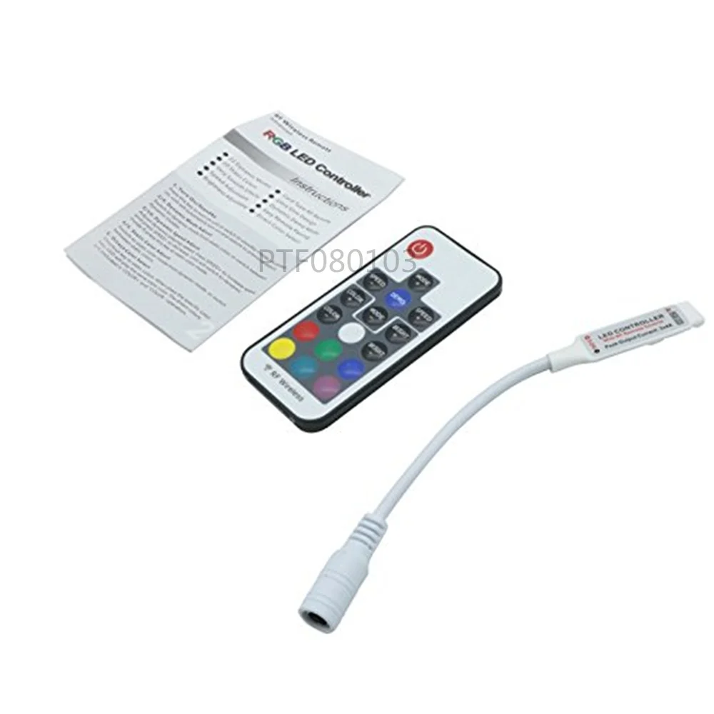 

5PCS DC5- 24V 17 Keys RF Wireless RGB mini Led Controller Common Anode 3 channel 6A to control led strip smd 5050 3528 lighting
