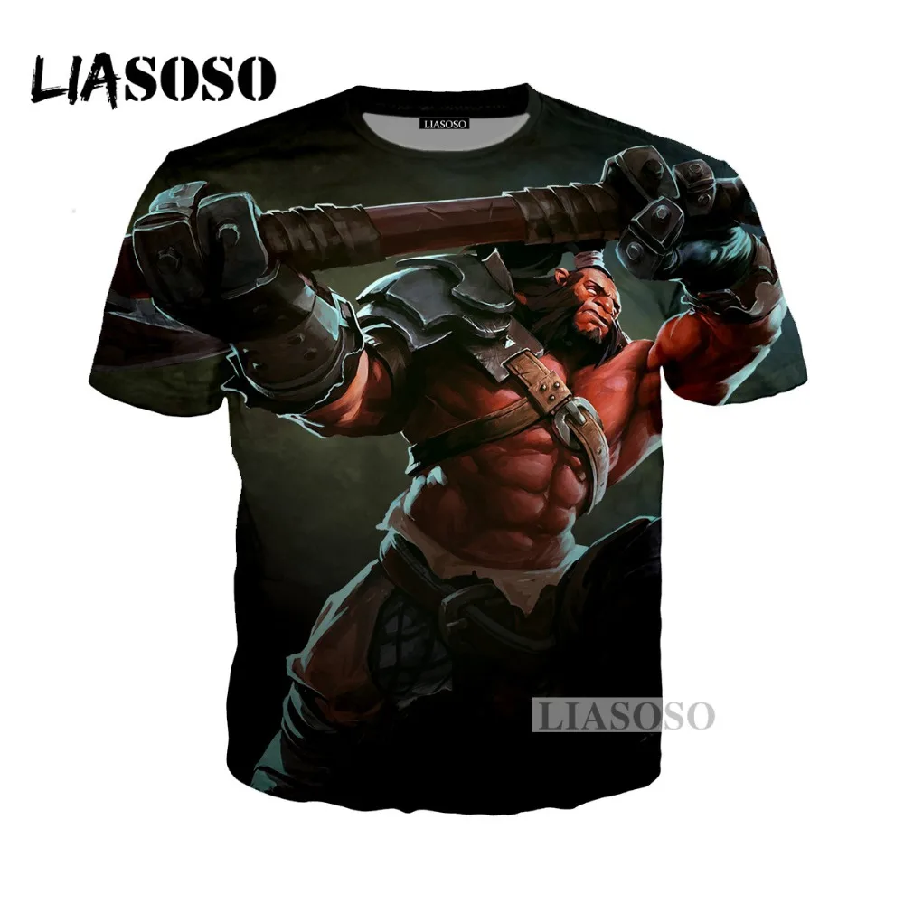 LIASOSO летняя Новинка для мужчин и женщин 3D принт видео игры Dota 2 футболка мода короткий рукав толстовка хип хоп Harajuku пуловер D029