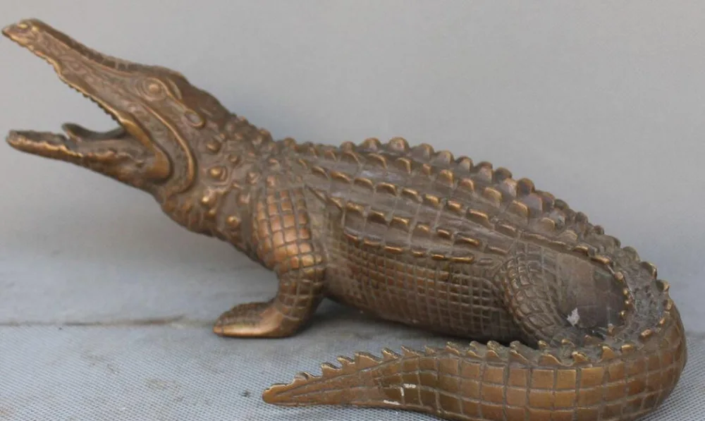 10 &quotкитайская Бронзовая статуя аллигатора под крокодила ящерицы|statue animal|statue