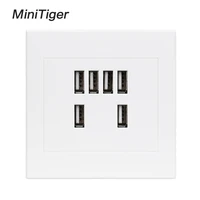 minitiger 110 250v wall power socket 2346 usb port smart induction charging port for mobile 5v 1 0 3 5a output plastic panel