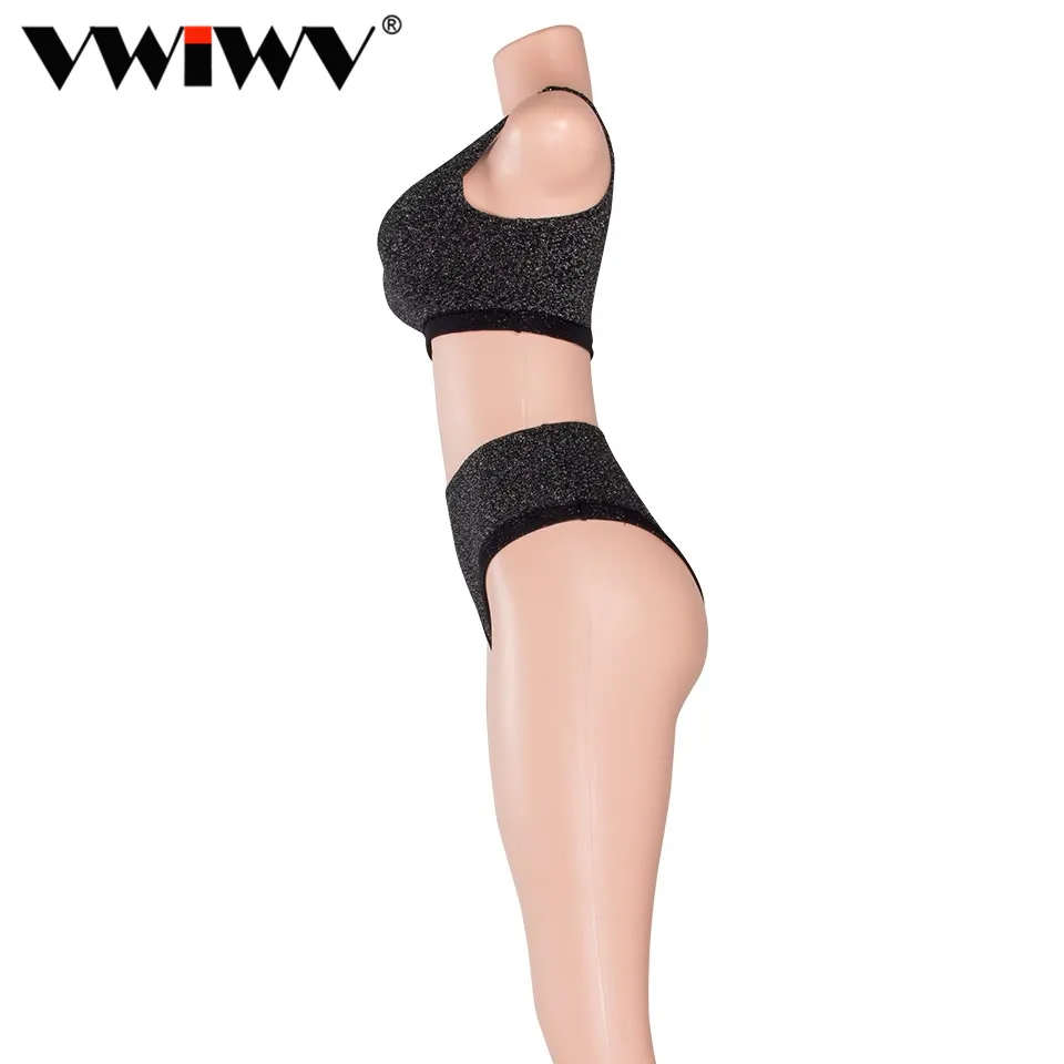 Женский сексуальный топ без рукавов с круглым вырезом и шорты эластичной талией