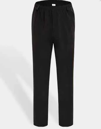 black pants Летние тонкие повседневные брюки для мужчин, шелковые мужские брюки, очень большой размер, высокая талия, эластичная талия, брюки для папы, мужская одежда - Цвет: black pants