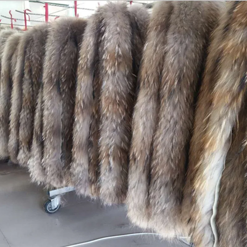 Специальное предложение воротник из натуральной кожи енота на заказ меховой с