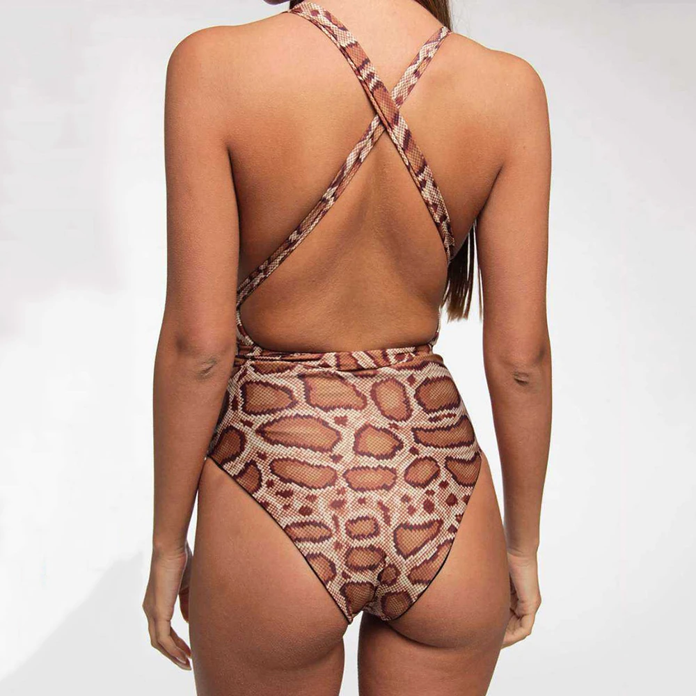 2019 Mujer Bathing Suit Brazilian Bikinis Leopard One-piece Swimsuit Female Push up Swimwear Sexy Bodysuit Bathers Monokini | Спорт и