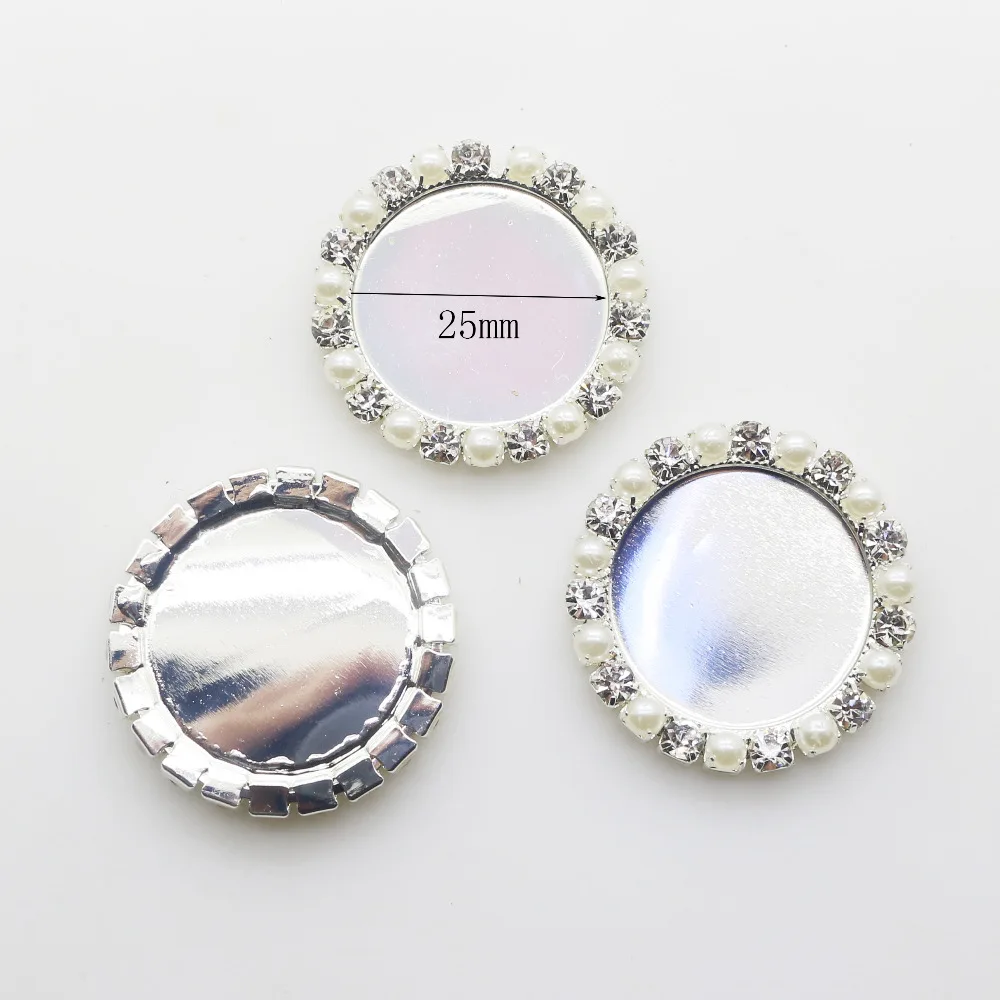 10 шт./лот круглые Серебристые жемчужные пуговицы аксессуары для декора фестиваля