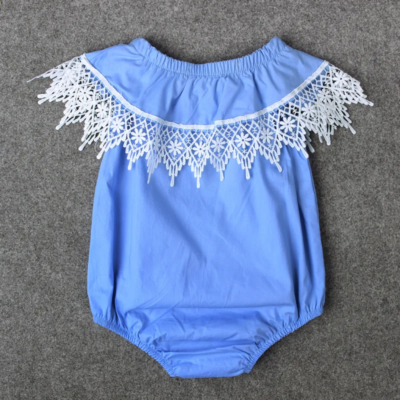 2017 Летние Новорожденного Девушки Круглым Воротом Оборками С Коротким Рукавом