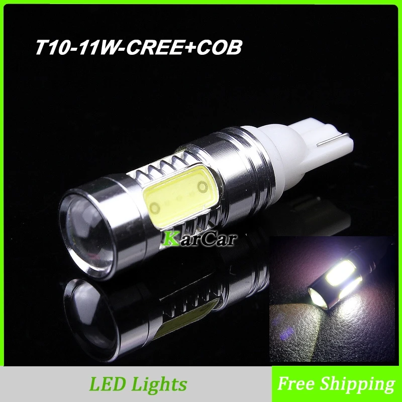 11W T10 194 168 CREE Chip R5 + COB Светодиодный светильник с объективом 12V W5W автомобильный