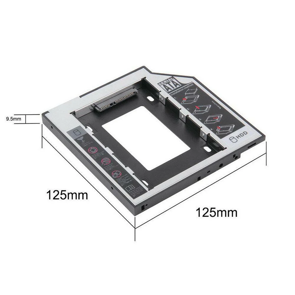 Универсальный SATA 2nd HDD SSD жесткий диск Caddy 9 5 мм для CD/DVD-ROM Оптический отсек Лидер