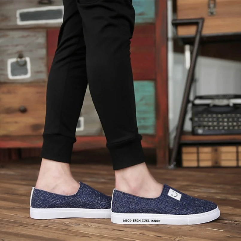 

Cresfimix hommes chaussures male fashion street slip on canvas shoes men cool navy blue spring & summer grey cloth shoes c2095