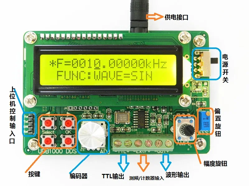 UDB1008S серии источник сигнала DDS модуль генератор сигналов 5 мГц частоты развертки