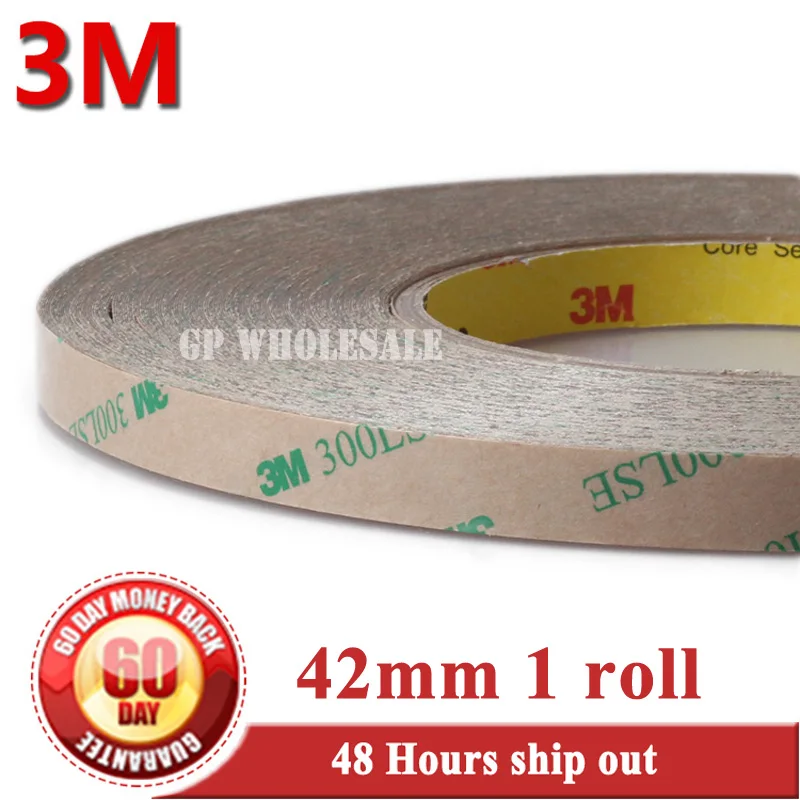 1x 42mm*55M 3M 9495LE 300LSE 2 Sides Strong Sticky Tape PET for Cellphone Tablet Frame Touch LCD Screen Lens Bond