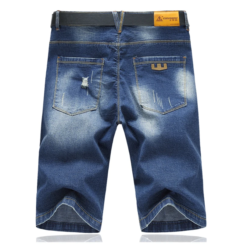 

44 46 48 Plus Size Men's Denim Shorts 2020 Summer New Style Fashion Casual Elastic Ripped Jeans Male Brand Clothes