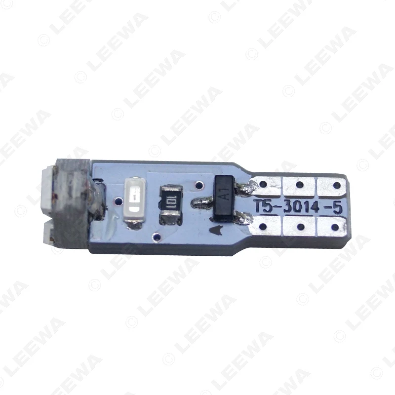 LEEWA 50 шт. автомобильный T5 5 светодиодный 3014 SMD авто клиновидный светильник