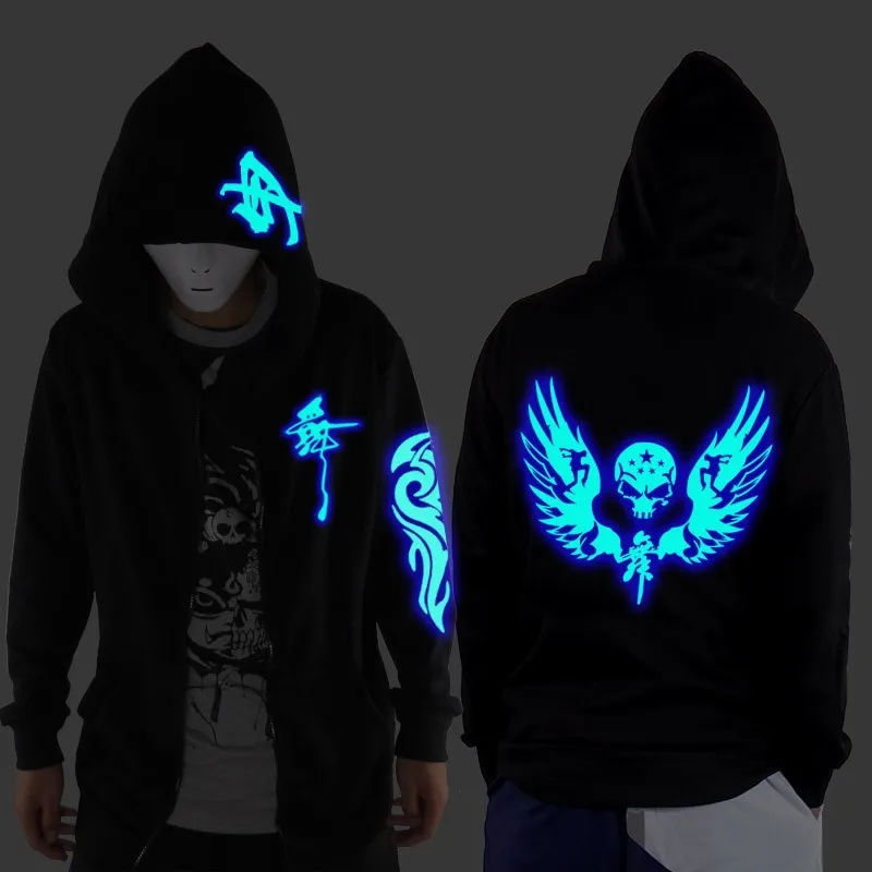 Wing skeleton Одежда для танцев Ghost Step, костюм Drag Step, Свободное пальто, даже толстовка с капюшоном Ghost, флуоресцентная куртка для мужчин и женщин, Студенческая куртка - Цвет: Wing skeleton