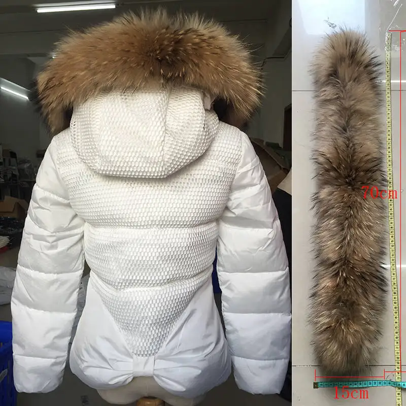 White small fur Новинка, женские зимние пальто, черный, красный, большой воротник из меха енота, пальто с капюшоном, парки, верхняя одежда, 2 в 1, съемная меховая куртка, брендовый стиль,# D - Цвет: White small fur
