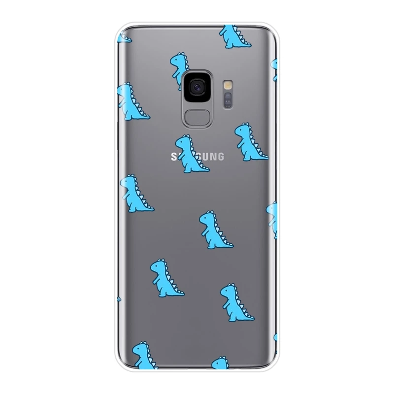 Задняя крышка с милыми динозаврами для Samsung Galaxy S8 S9 Plus S5 S6 S7 Edge мягкий силиконовый