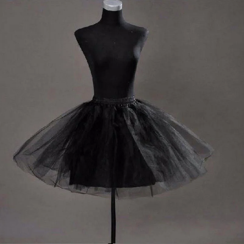 Белый Черный Тюль Короткие до колена кринолин нижняя юбка 3 слоя Нижняя юбка Экспресс