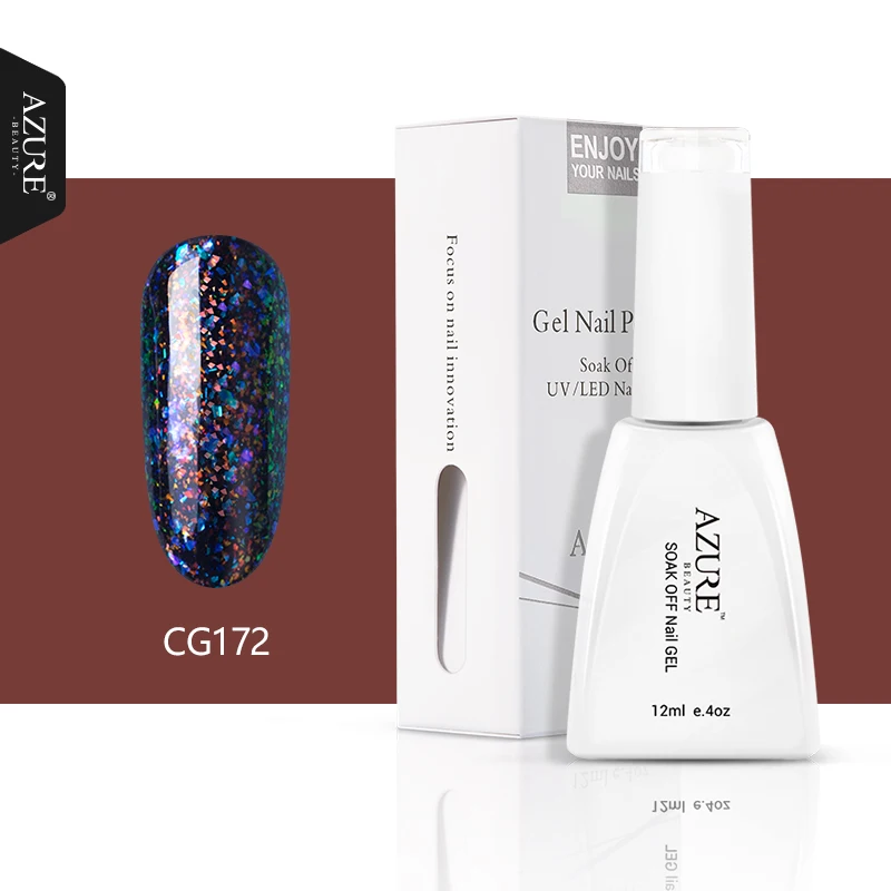 Azure Beauty 6 видов цветов Galaxy УФ гель для ногтей гелевые хлопья блестки Платиновые