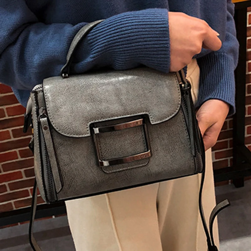 Сумка мессенджер женская с верхней ручкой модная сумочка тоут из воловьей кожи