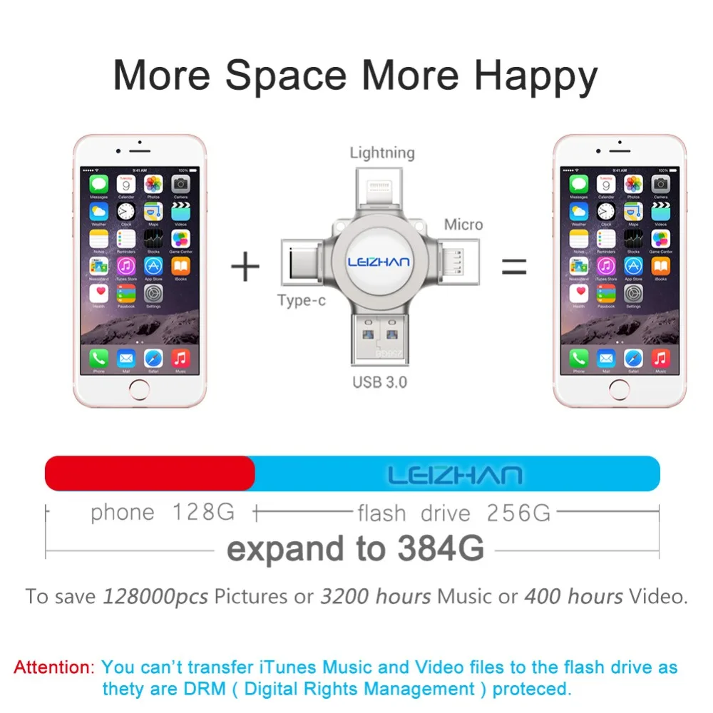 Флэш накопитель Lightning 128 ГБ для iphone iPad фотофлешка USB 3 0 4 в 1 флэш Флэшка 64 32 16 C