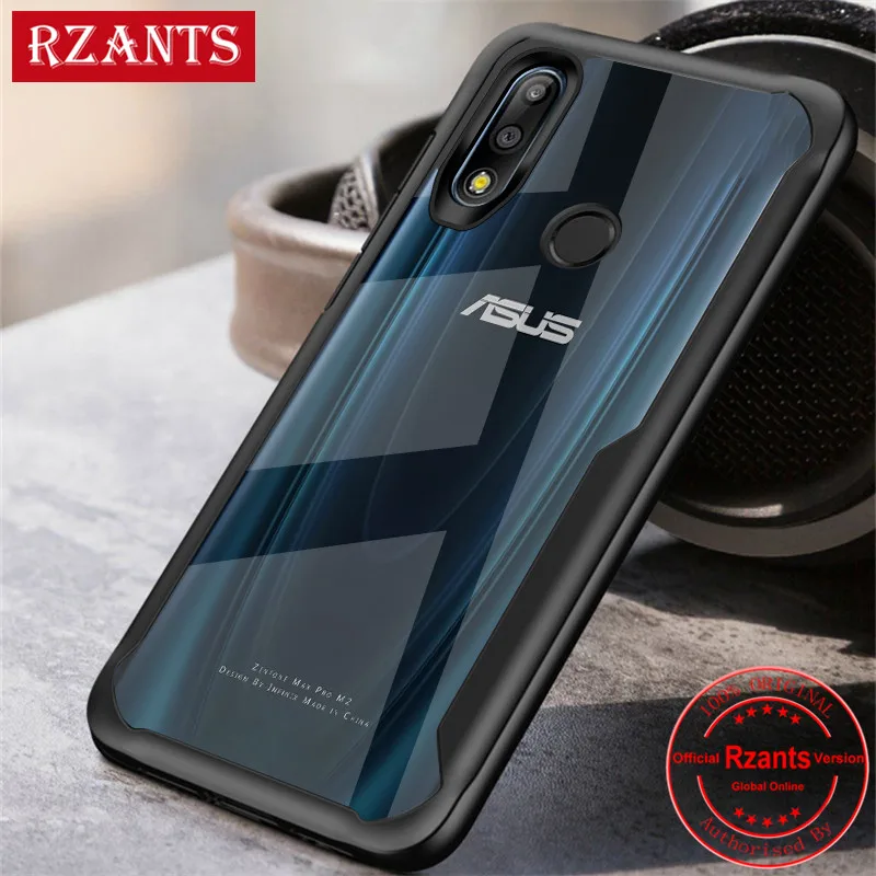 Чехол для телефона Rzants для Asus ZenFone Max Pro M2/M1 прозрачный Жесткий ПК задняя Нескользящая Противоударная тонкая крышка для Max Pro M2/M1 - Цвет: Black