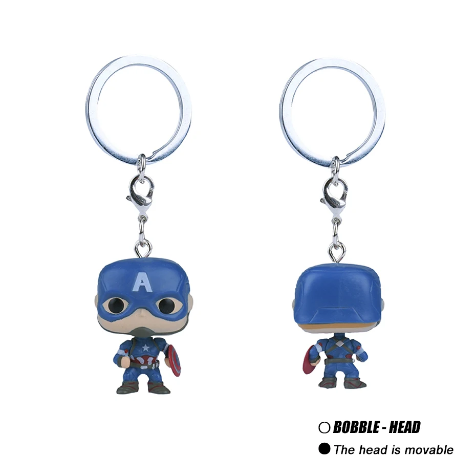 Брелок с героями Marvel Капитан Америка Железный человек Грут кольцо для ключей - Фото №1