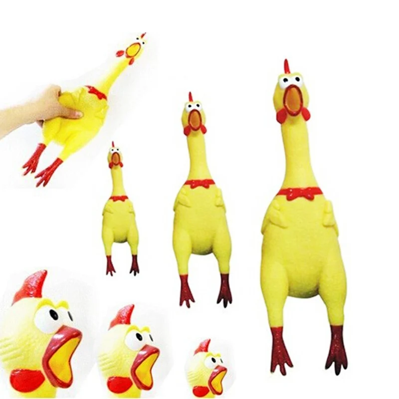 Желтая Пластиковая курица игрушки для домашних животных 17 см 31 41 Squeak пищалка