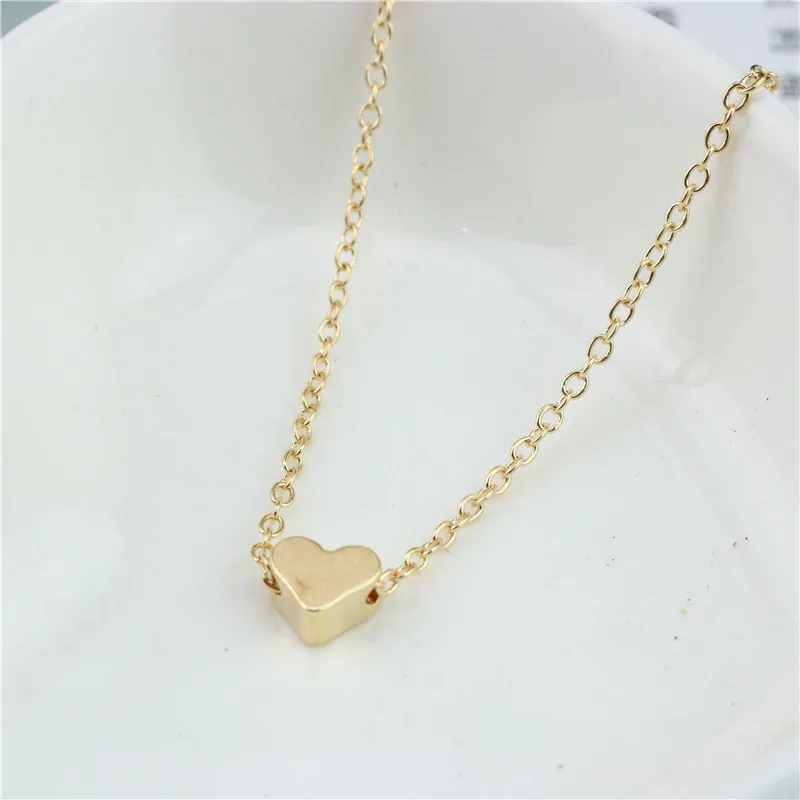 New Fashion Charm Women's Simple delicate Heart Chain necklace with simple collarbone Pendant For Women Gift Lucky Jewelry | Украшения