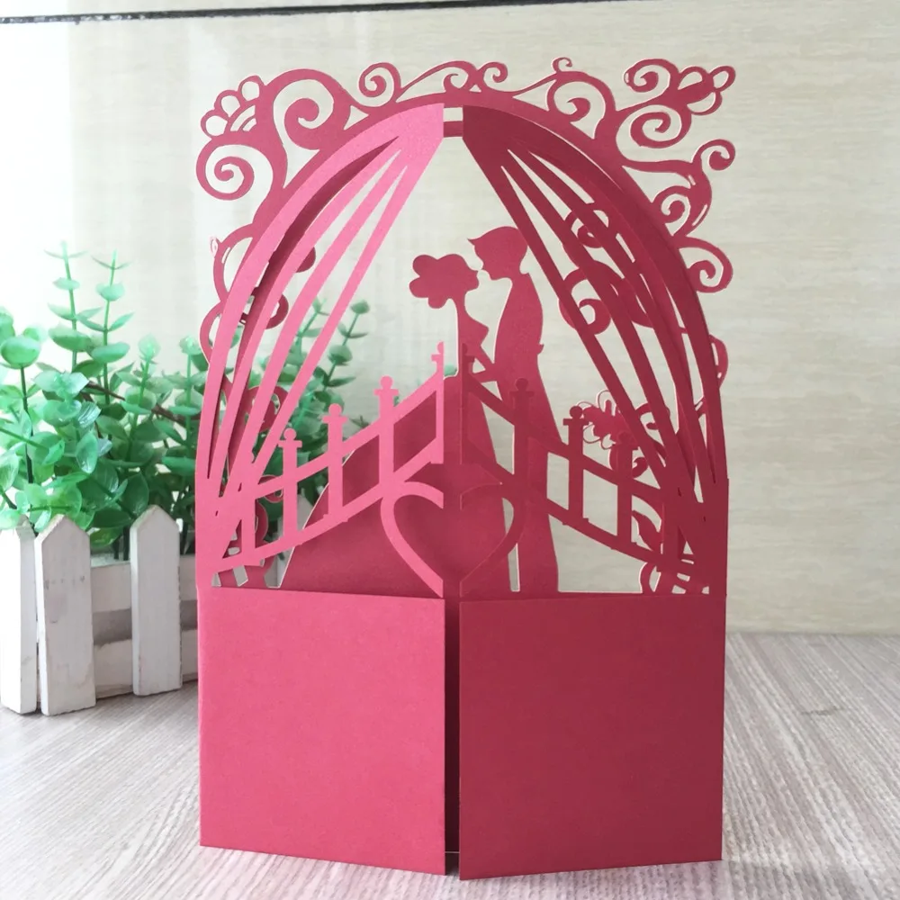 3D пригласительная открытка для свадьбы помолвки Дня матери годовщины выпускного