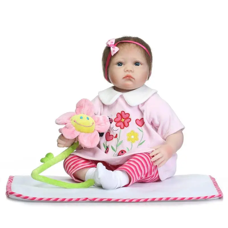 Детская силиконовая кукла-Реборн подарок на день рождения кукла 22 дюйма | Игрушки