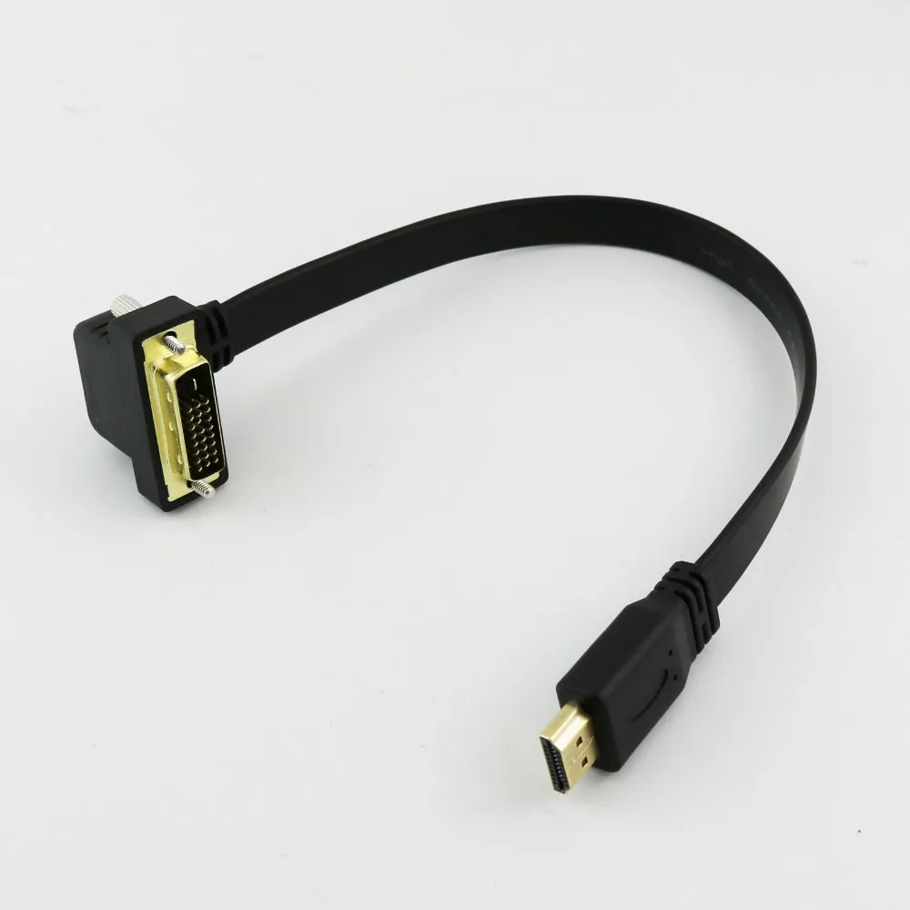 1x30 см/1 фут HDMI штекер к DVI 24 + 1 контактный Прямоугольный 1080P видео конвертер плоский