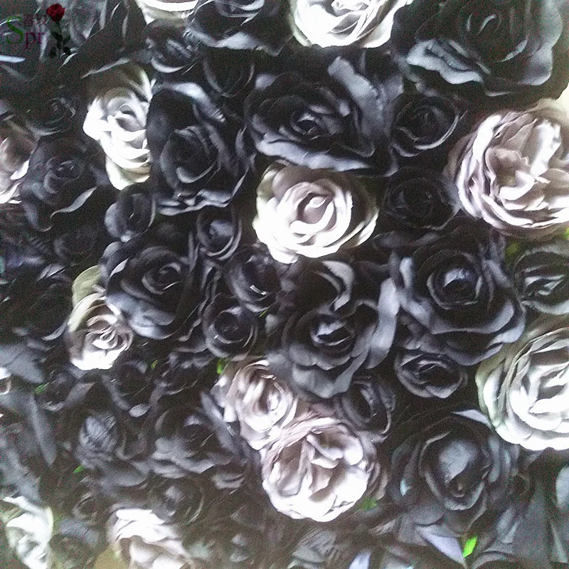 SPR черный серый Высококачественный искусственный цветок розы настенная панель