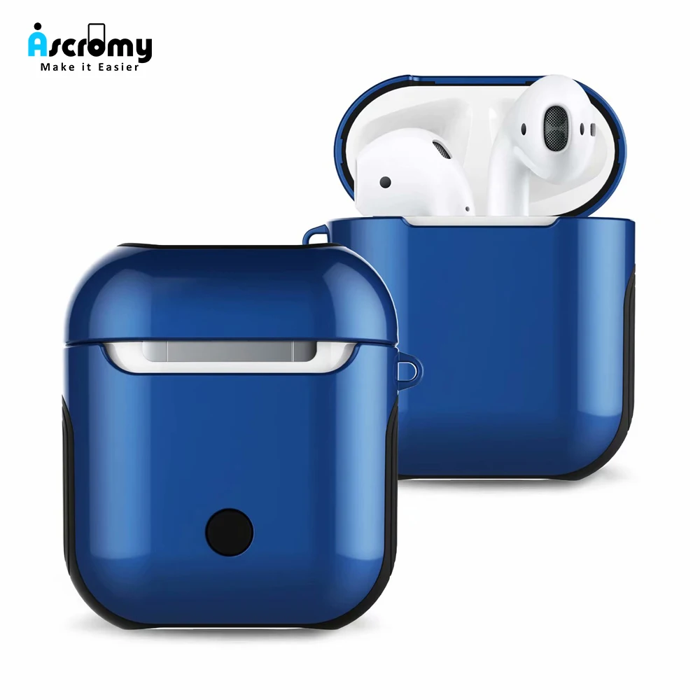 Ascromy Wireless Earphone Case Charging Box For Apple Airpods Skin Shockproof Bluetooth Headphone Pouch Protective Accessories |