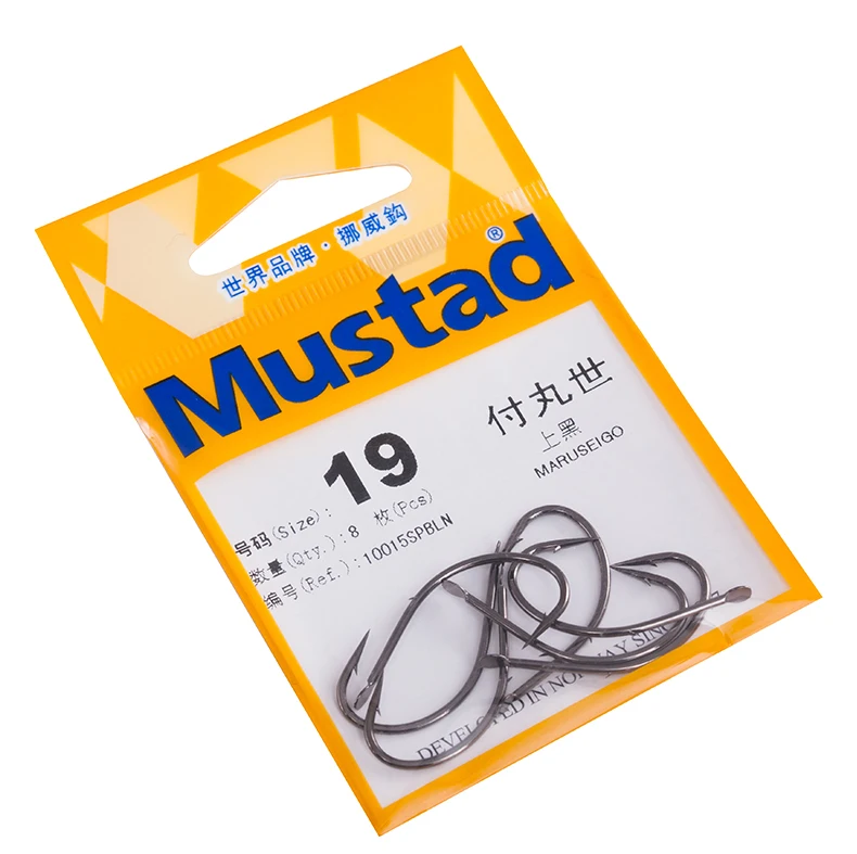 Mustad 10015 рыболовные крючки Anzol Stream морской полюс Карп колючий крючок с двойной спинкой рыболовные крючки 4#-19# форма Baitholder Pesca