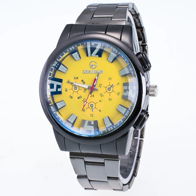 2019 New Sports Brand Men Watch Full Steel Military Outdoors Quartz Watches Blue Mirror Big Black Gentleman Wristwatches | Наручные часы