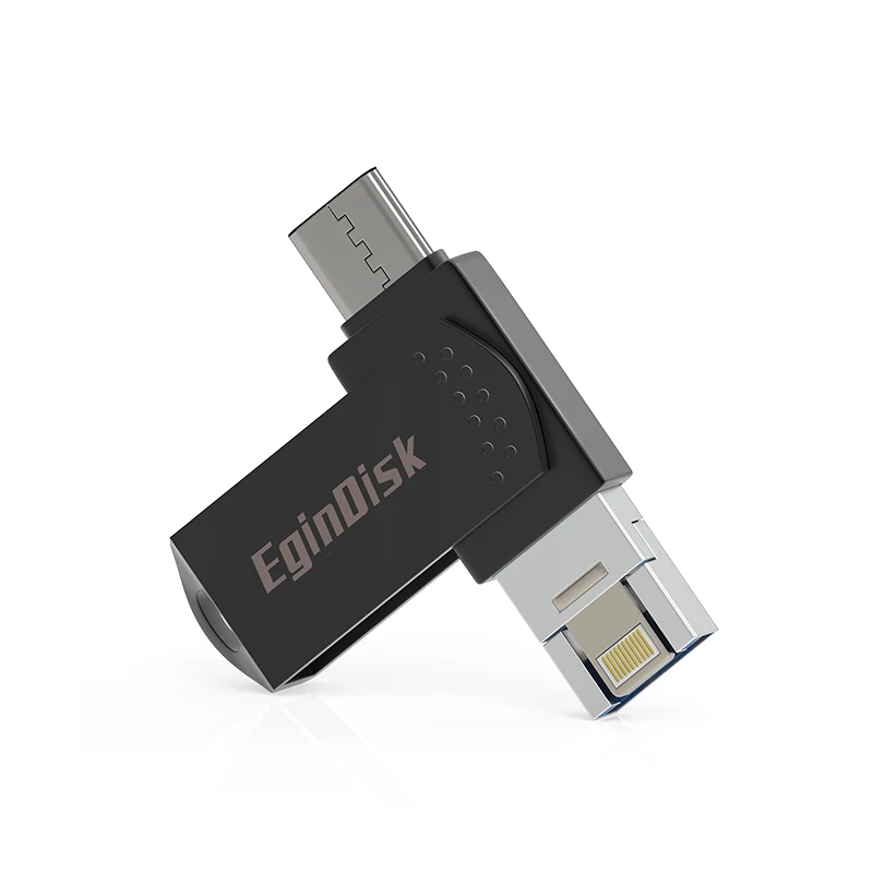 Черный Usb флеш-накопитель Lightning/TYPE-C для iPhone 6, 6 Plus, 7, 7 Plus, 8 Plus, X Usb-C, флешка для телефона Android, Usb флешка, 128 ГБ-8 Гб - Цвет: Черный