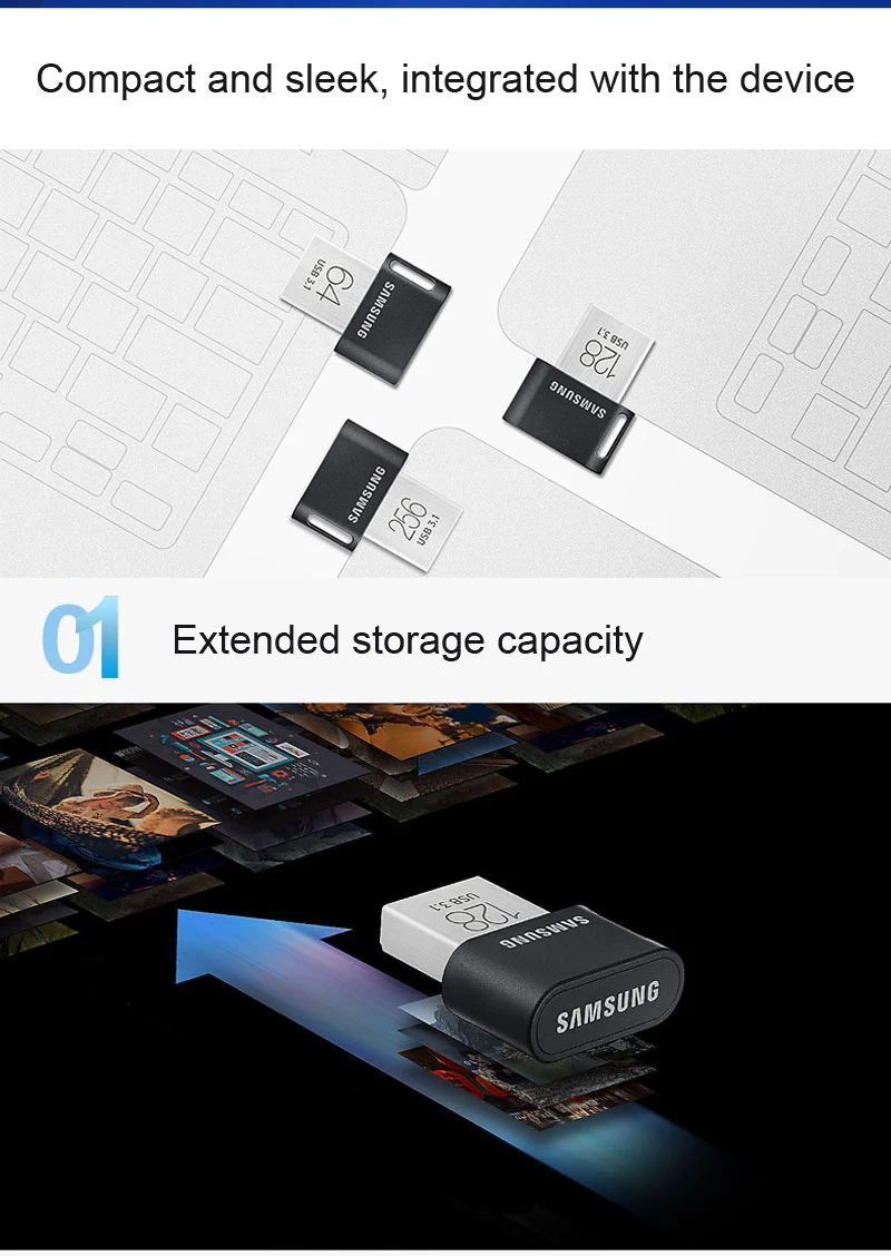 SAMSUNG FIT плюс USB 3,1 флеш-накопитель 32 ГБ, 64 ГБ, 200 МБ/с. флэш-накопитель крошечная Флэшка 128G 256G 300 МБ/с. карта памяти Флэшка устройства
