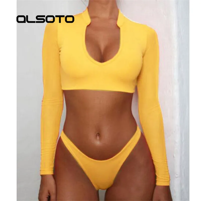 

2020 New Summer Women Solid Bikini Set Mesh Swimsuit Swimwear Beach Triangle Bather Suit Swimming Suit biquini Maillot De Bain